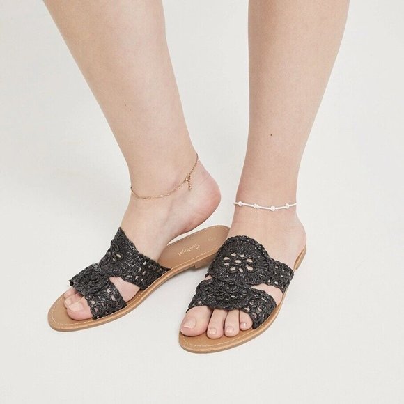Sportsgirl Chloe Woven Slide Black Sandals Women Size 9 New With Box RRP$59.95 - Picture 3 of 5
